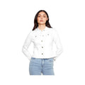 Charlie B Women's Fringe Edges Colored Twill Jacket, White, alternate view 1