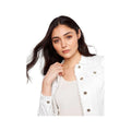 Charlie B Women's Fringe Edges Colored Twill Jacket, White, alternate view 5