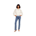 Charlie B Women's 3/4 Sleeve Crochet Crew Neck Sweater, Natural, alternate view 2