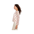 Charlie B Women's 3/4 Sleeve Crochet Flower Top, Carnation, alternate view 2
