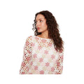 Charlie B Women's 3/4 Sleeve Crochet Flower Top, Carnation, alternate view 4
