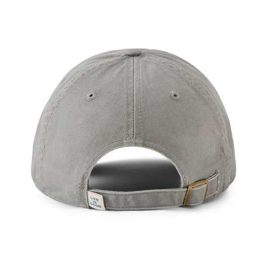 Life is Good Vintage Wordmark Stacked Chill Cap Slate Gray