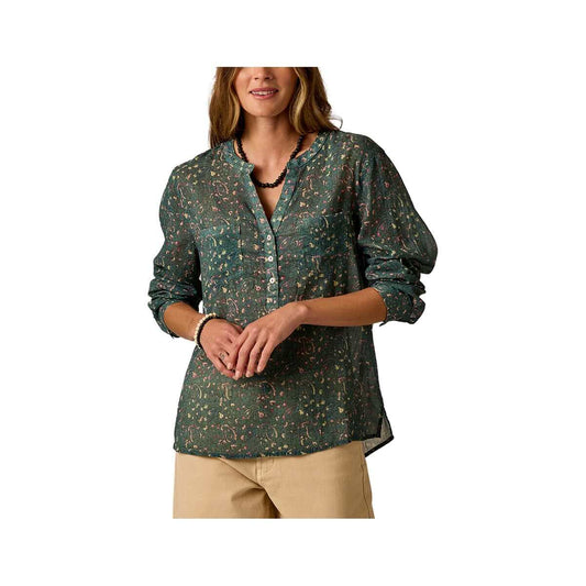 Carve Designs Women's Dylan Long Sleeve Gauze Shirt, Laurel Bandana
