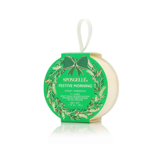 Spongellé Festive Morning Sweet Ambrosia Holiday Wreath Body Wash Infused Buffer