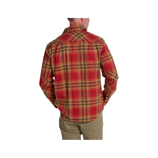 Howler Brothers Men's Harker`s Kempton Long Sleeve Plaid Flannel Shirt, Brick, alternate view 1