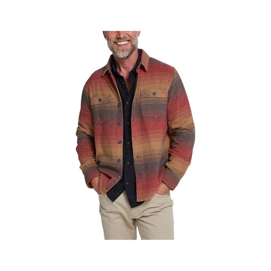 Howler Brothers Men's Rodanthe Blanket Long Sleeve Flannel Shirt, Horizon Sunset