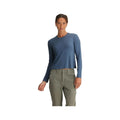 Free Fly Women's Ribbed Bamboo Long Sleeve Top, Pacific Blue