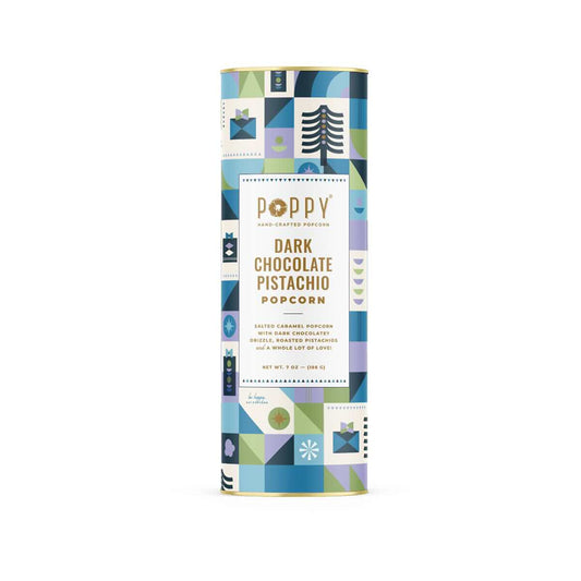 Poppy Dark Chocolate Pistachio Popcorn Cylinder