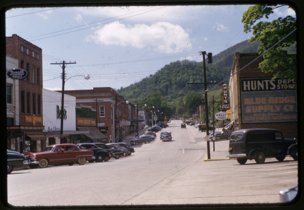 Mast Store in Downtown Boone ca. 1952 with Blue Ridge Supply sign