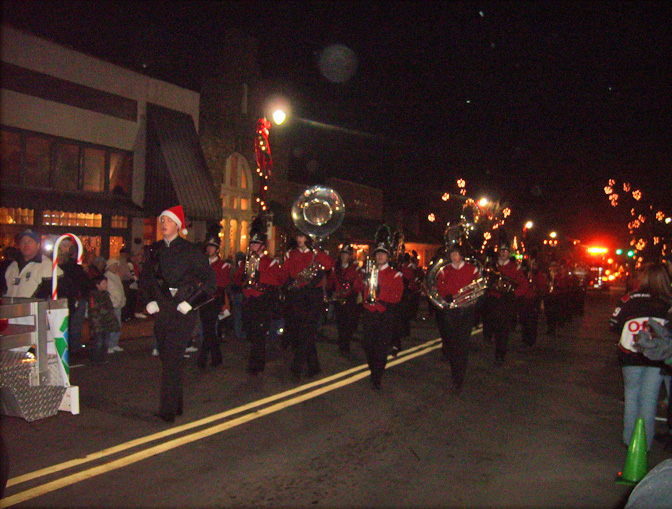 Marching band in the Christmas parade