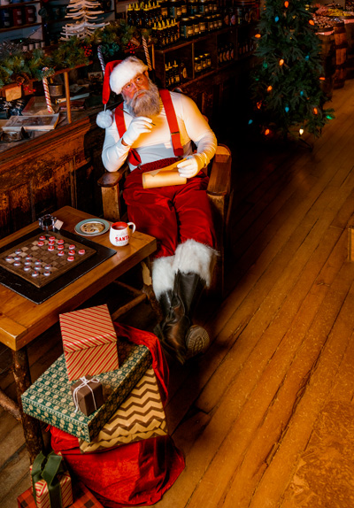 Santa is thinking about his naughty and nice list