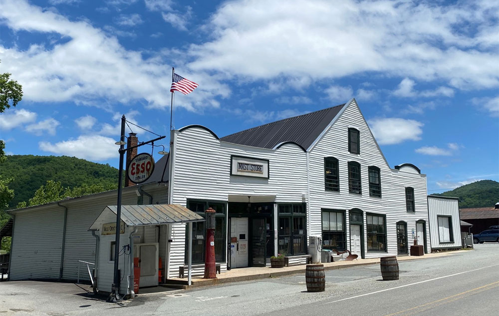 The Original Mast Store in Valle Crucis flies its United States flag daily