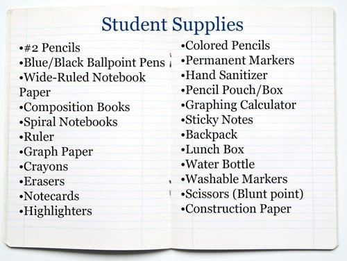 Supplies for Students