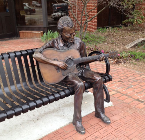 Doc Watson Statue in Downtown Boone