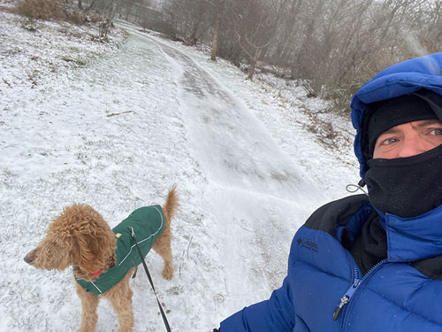 JD and Sadie on the trail