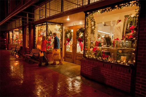 Christmas windows in Boone