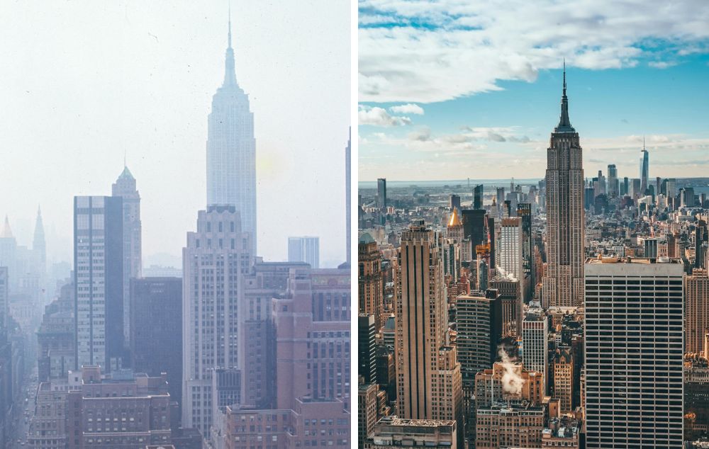 Gotfryd, Bernard, photographer. Smog, N.Y.C. Photograph. Retrieved from the Library of Congress and Afif Ramdhasuma (from pexels.com)