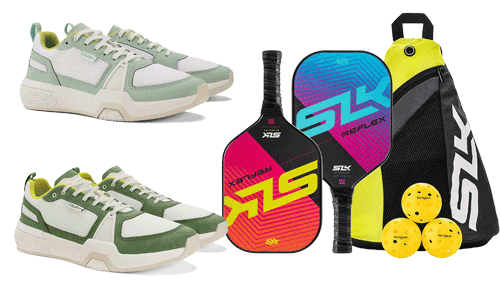 Pickleball shoes and racquet kits