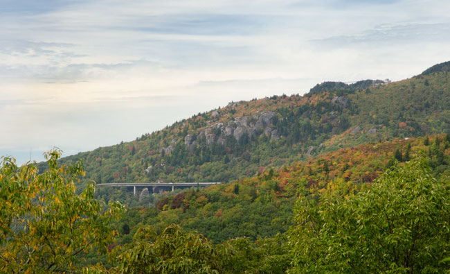 Linn Cove Viaduct as photographed from the Tanawha Trail