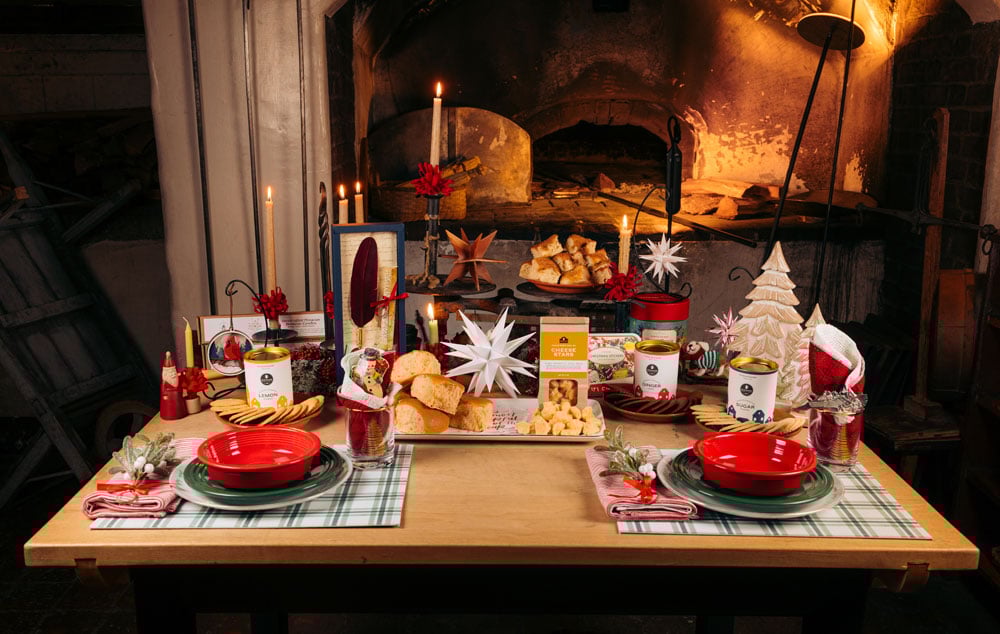 A table setting at the Winkler Bakery in Old Salem, NC
