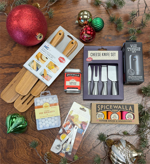 Stocking stuffers for the chef - cheese knives, spurtles, spices and pie weights