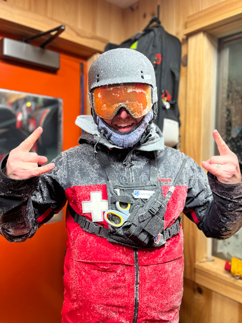 Ryan volunteers with Ski Patrol