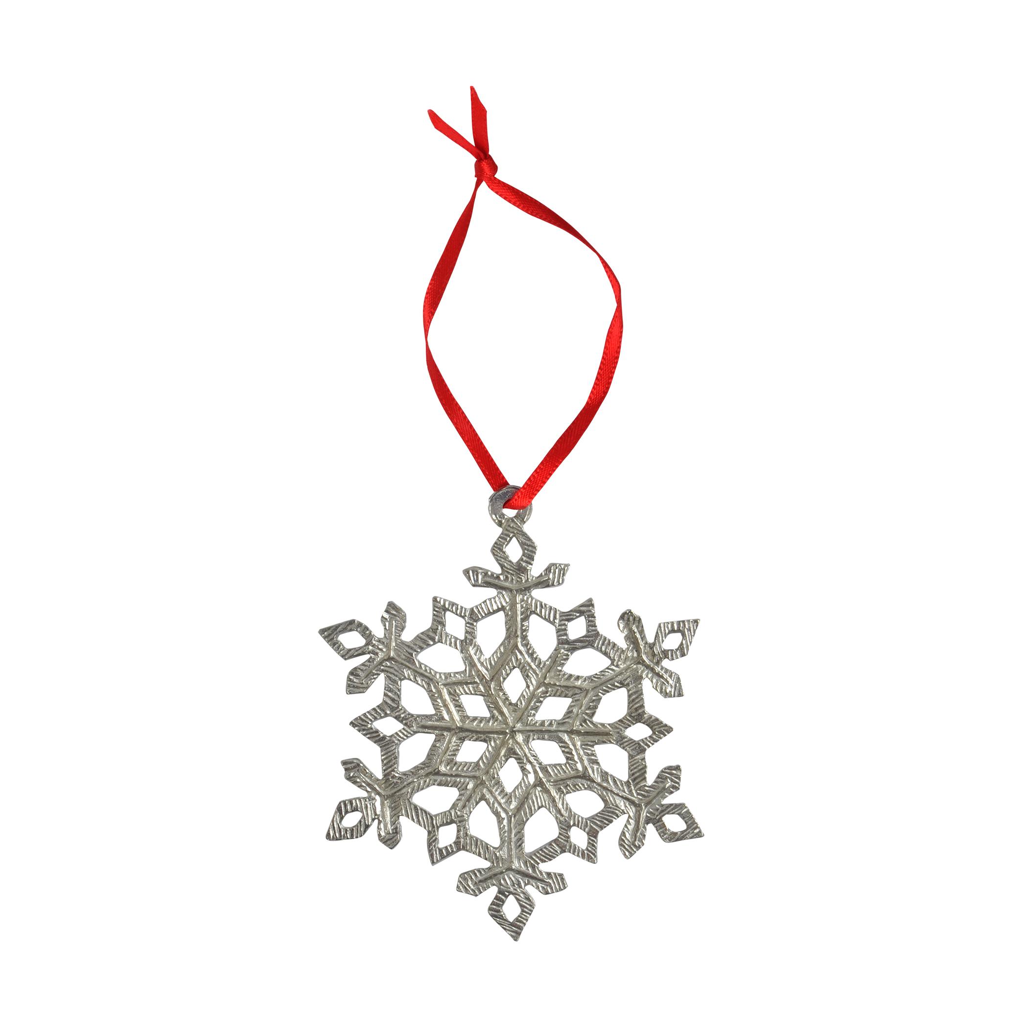 Pewter Border Terrier Snowflake Christmas Tree Ornaments Made in the USA 