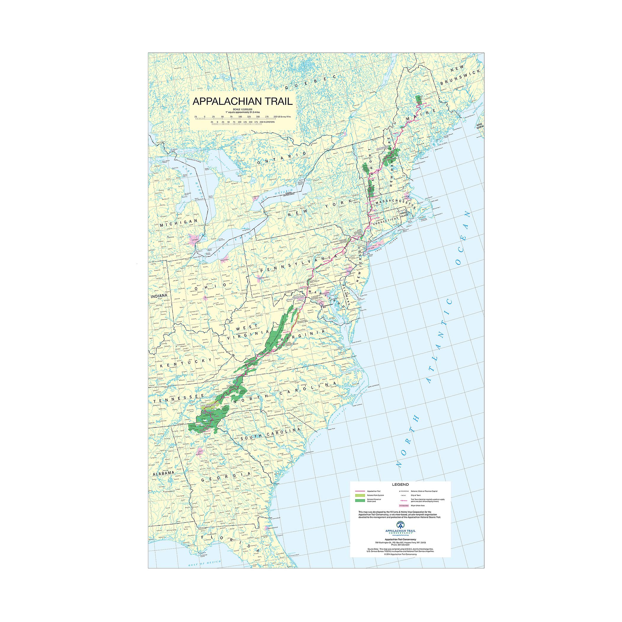 Mountaineers Books Classic A T Poster Map