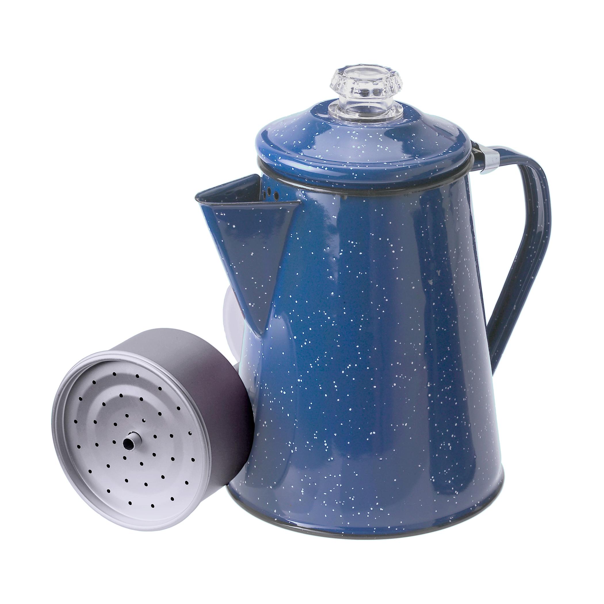  Enamel Percolator - 8 Cup - Blue Speckle