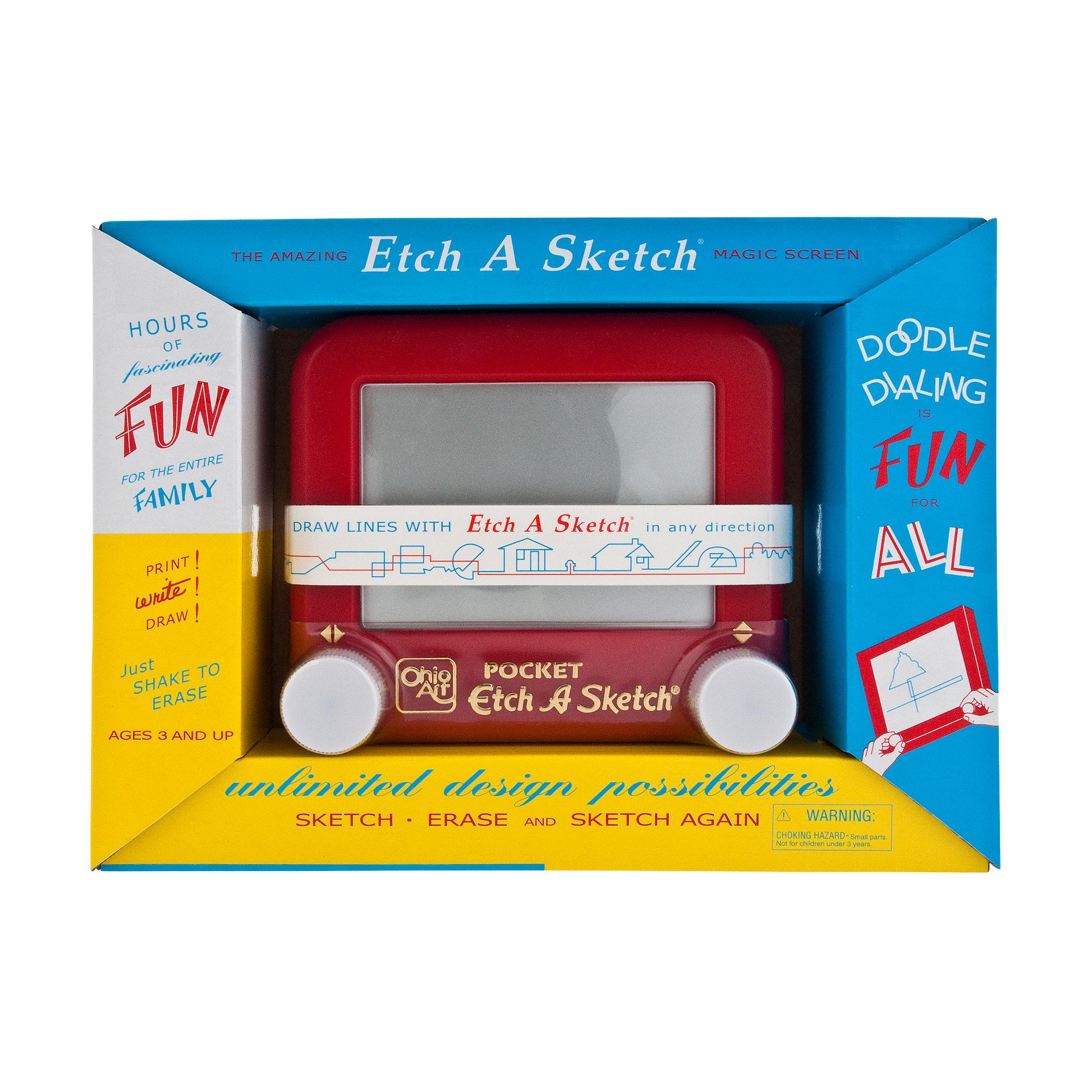 Details about   2 Lot Pocket Etch A Sketch Classic Mini 60th Anniversary Handheld 