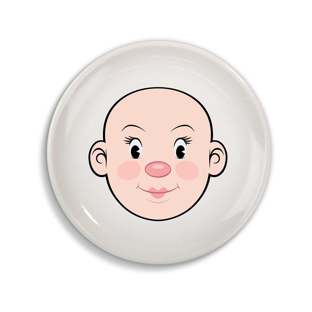  Girl Food Face Plate
