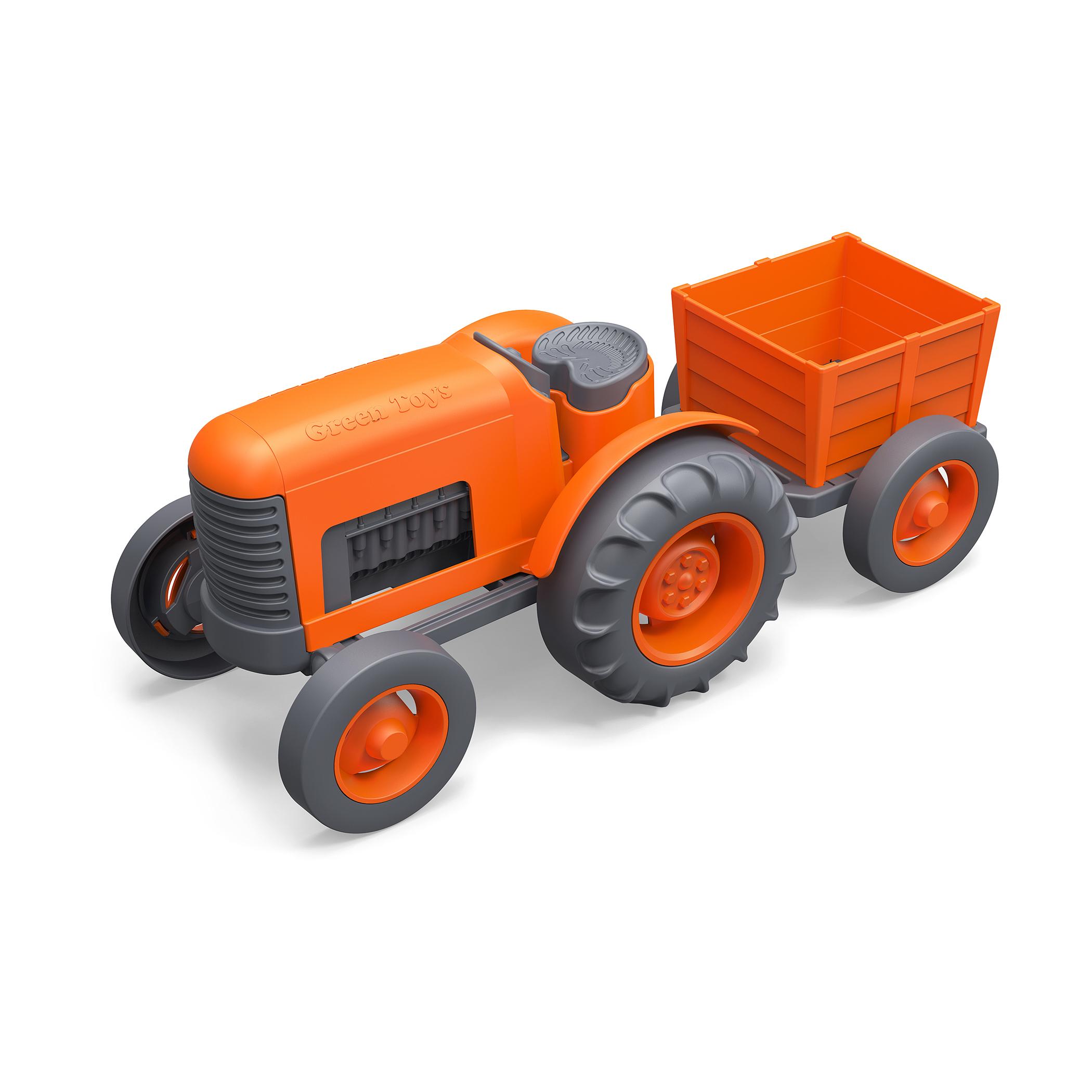  Recycled Plastic Tractor & Orange Cart Toy