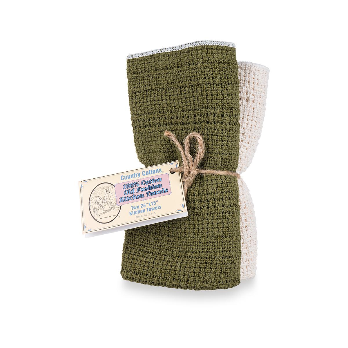 J&M Green Ribbed Terry Dishtowel Dishcloth (Set of 8)