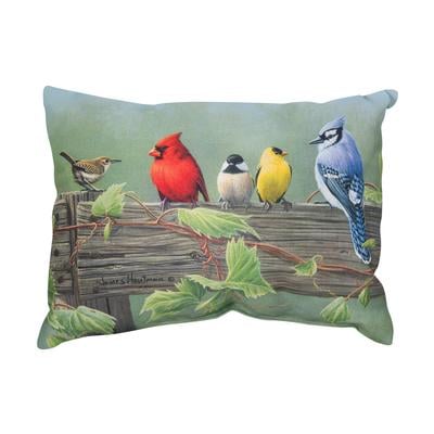 Birds On A Fence Pillow