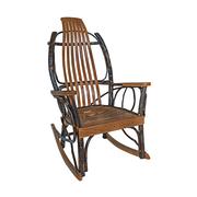 Amish Rocker with Armrest: DARK_OAK