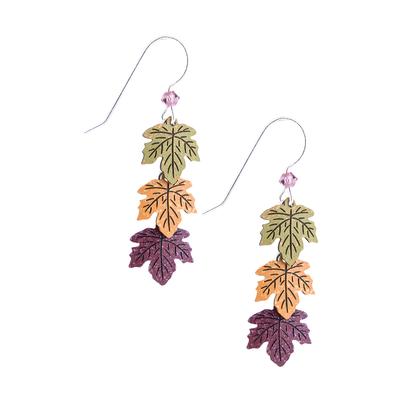 Leaves Tri Color Earrings