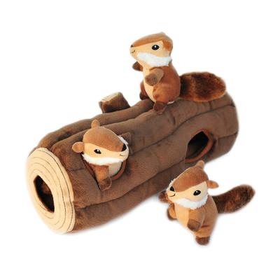 Chipmunks 'N Log Burrow Dog Toy