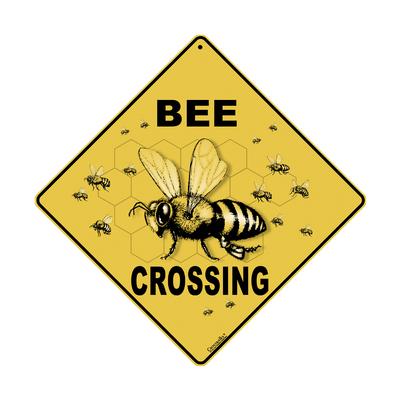 Bee Crossing Tin Sign