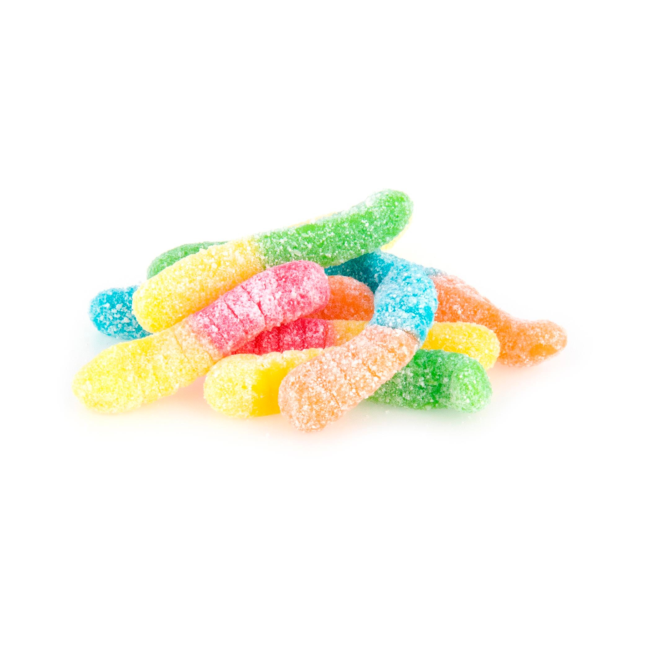  Sour Mini Neon Worms Candy - 1 Lb.