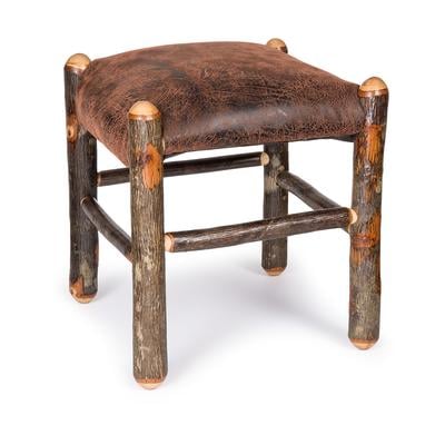 Amish Upholstered Foot Stool - Leather
