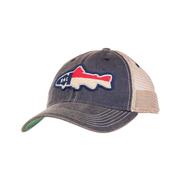 Fish NC Flag Trucker Hat: NAVY_TRUCKER