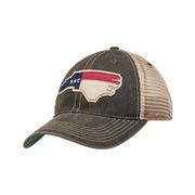 NC State Outline Trucker Hat: BLACK_TRUCKER