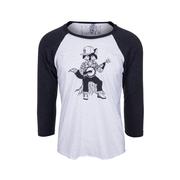 Mast General Store Banjo Fox Raglan Tee: VINBLK_HTRWHITE