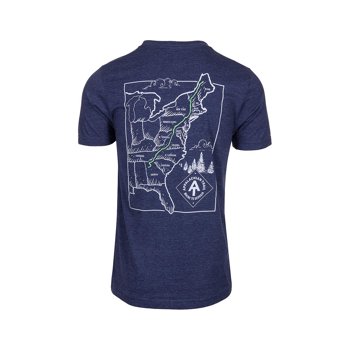 Appalachian Trail T Shirt With Map On Back 