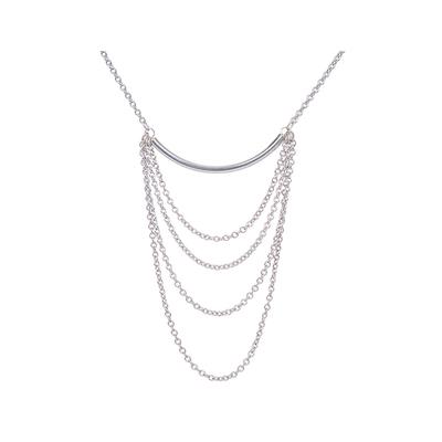 Women's Metal Bar with Chain Loops Necklace