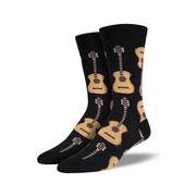 Men's Acoustic Guitar Socks: BLACK