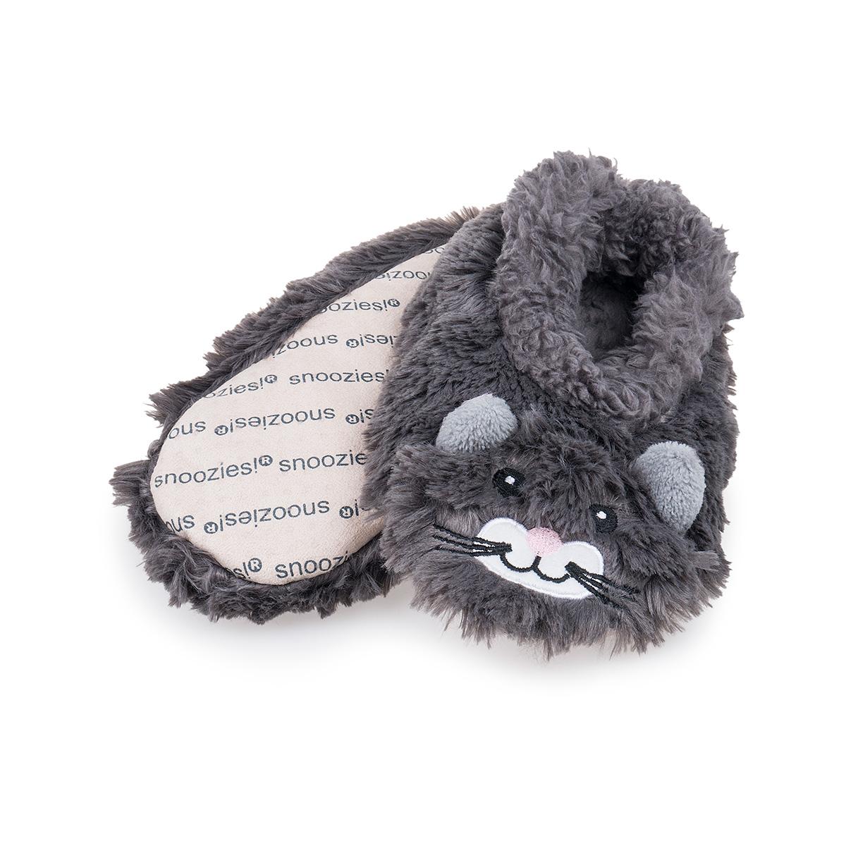 snoozies black cat slippers