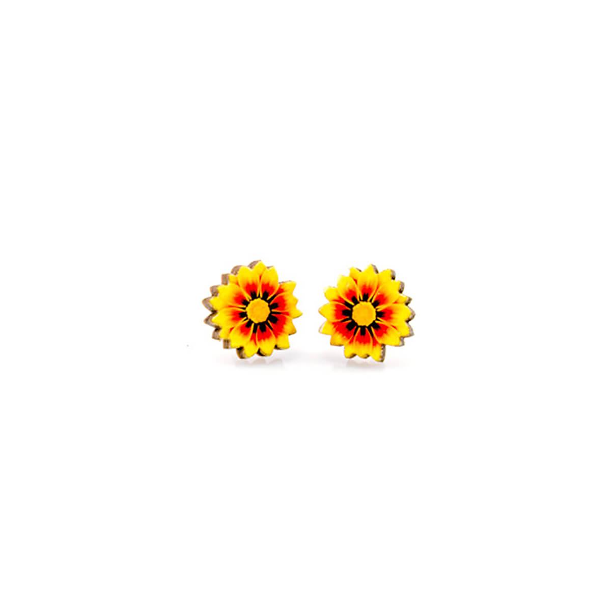  Fire Wheel Flower Stud Earrings