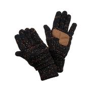 Women's Speckled Gloves: BLACK