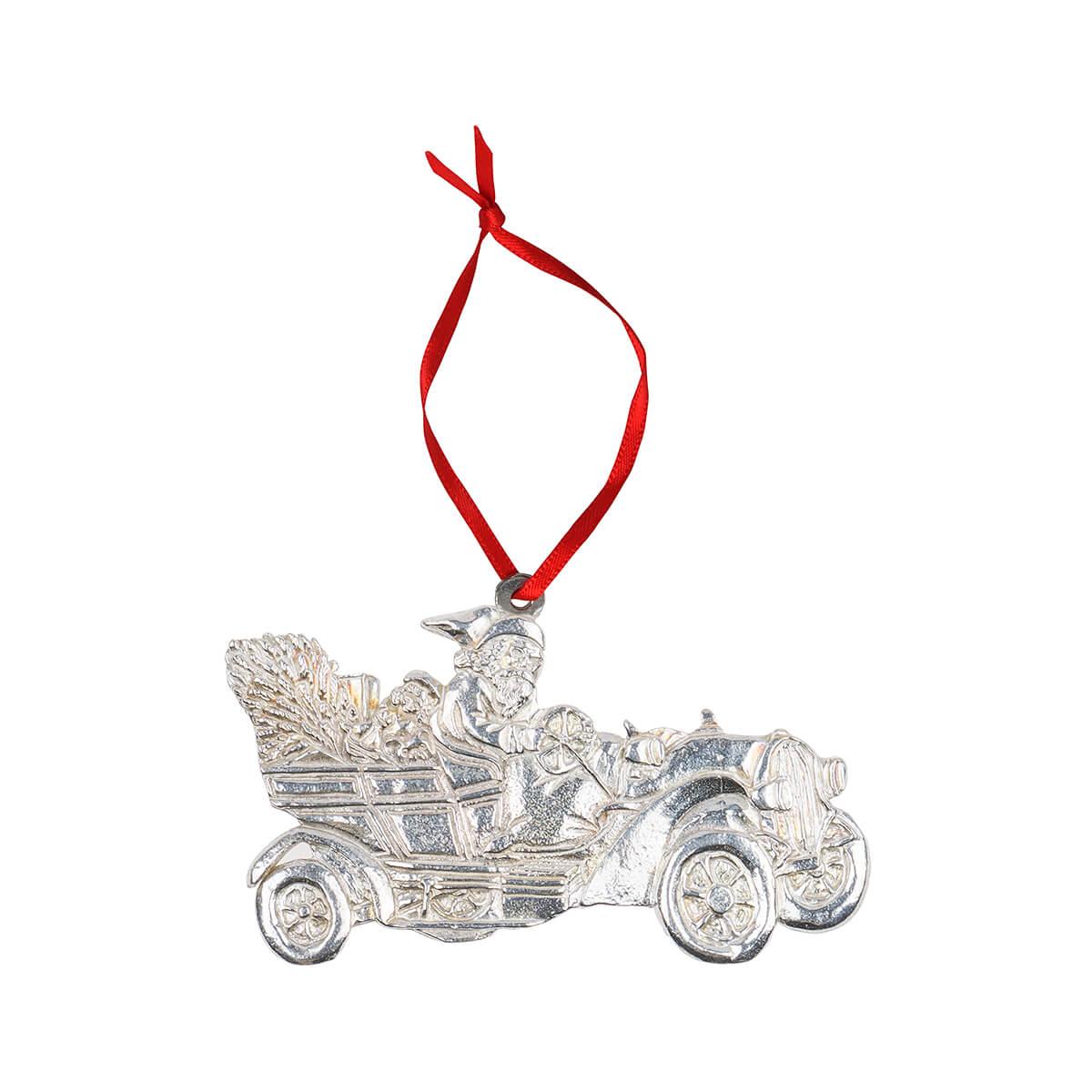  Santa In Model T Pewter Ornament